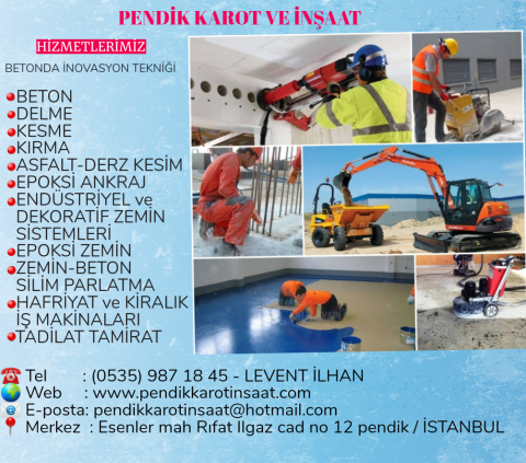 Gebze Karot Çayırova Karot Darıca Karot Tuzla Karot Pendik Karot Kartal Karot Maltepe Karot Beton Delme Beton Kesme Beton Kırma ☎️ 0535 9871845